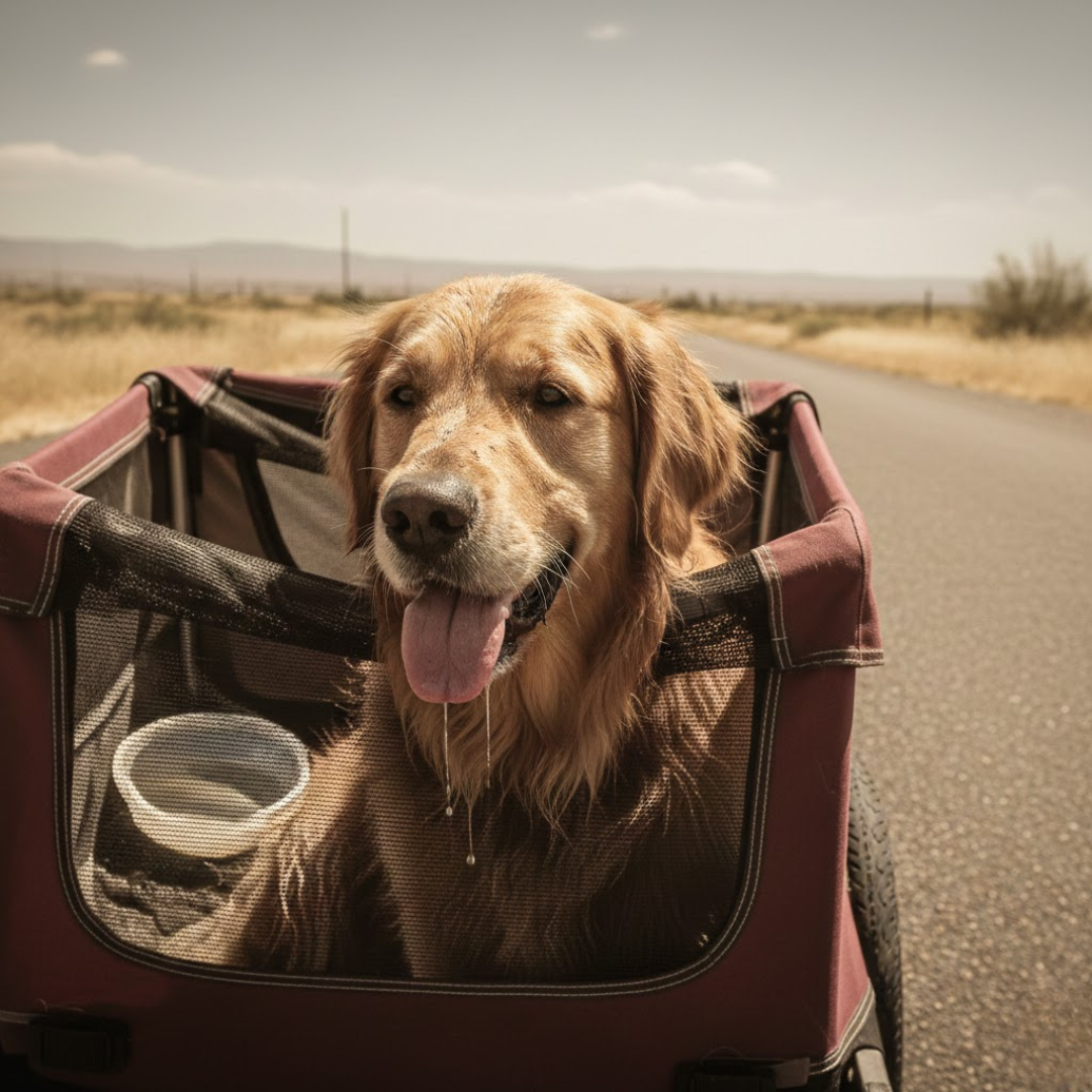 remorque vélo pour chien en été