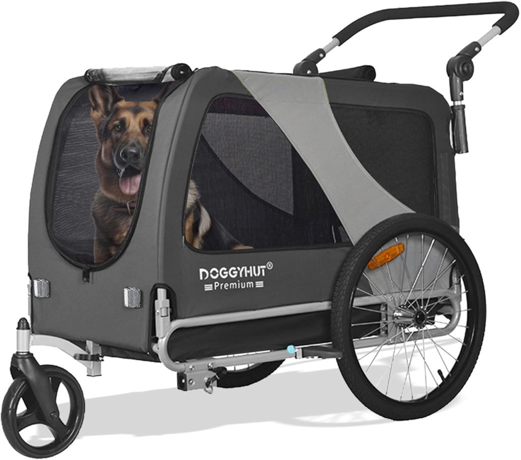 doggyhut remorque vélo gros chien xxl tout terrain avec kit jogger