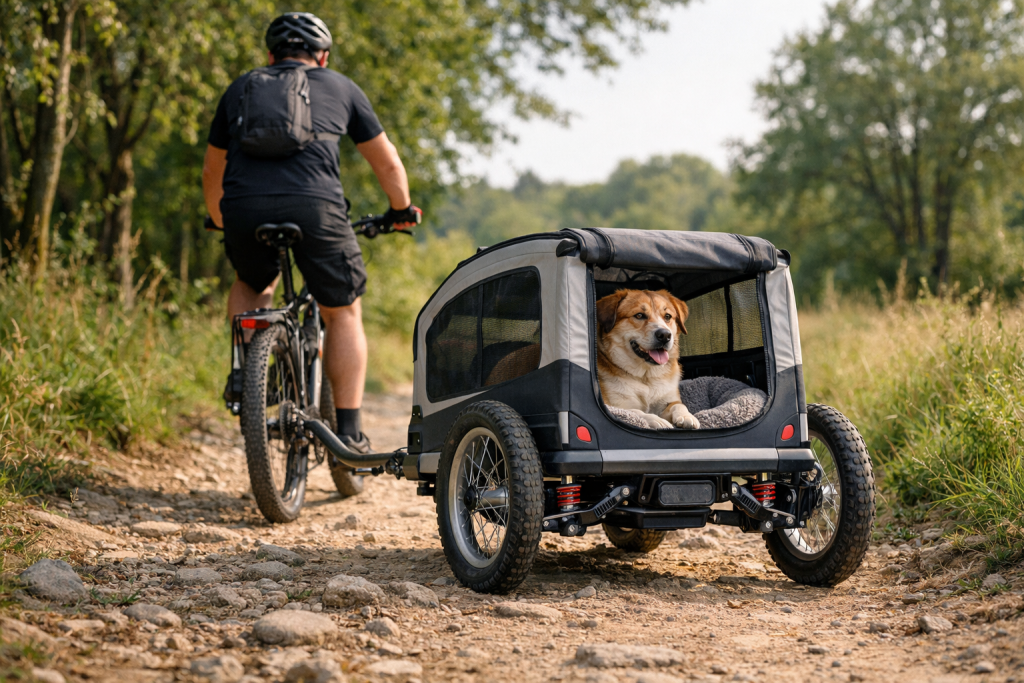 remorque chien avec amortisseur