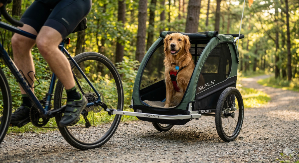 remorque vélo chien 60kg golden
