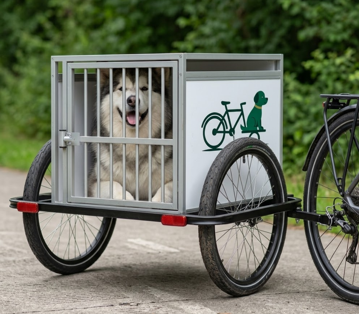 Remorque vélo cage rigide pour chien 70 kg