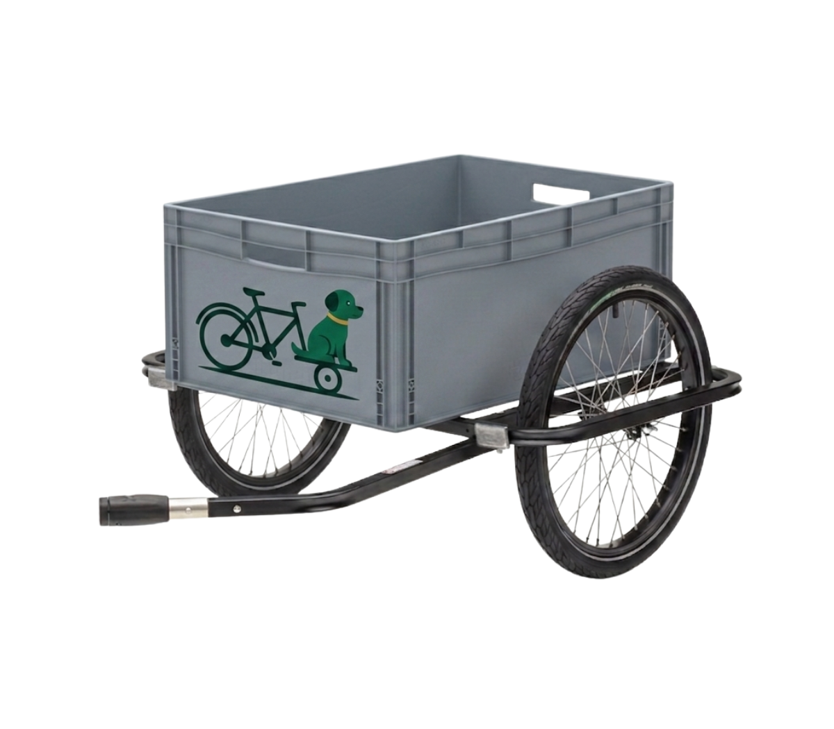 Remorque vélo chien 70kg caisse plastique