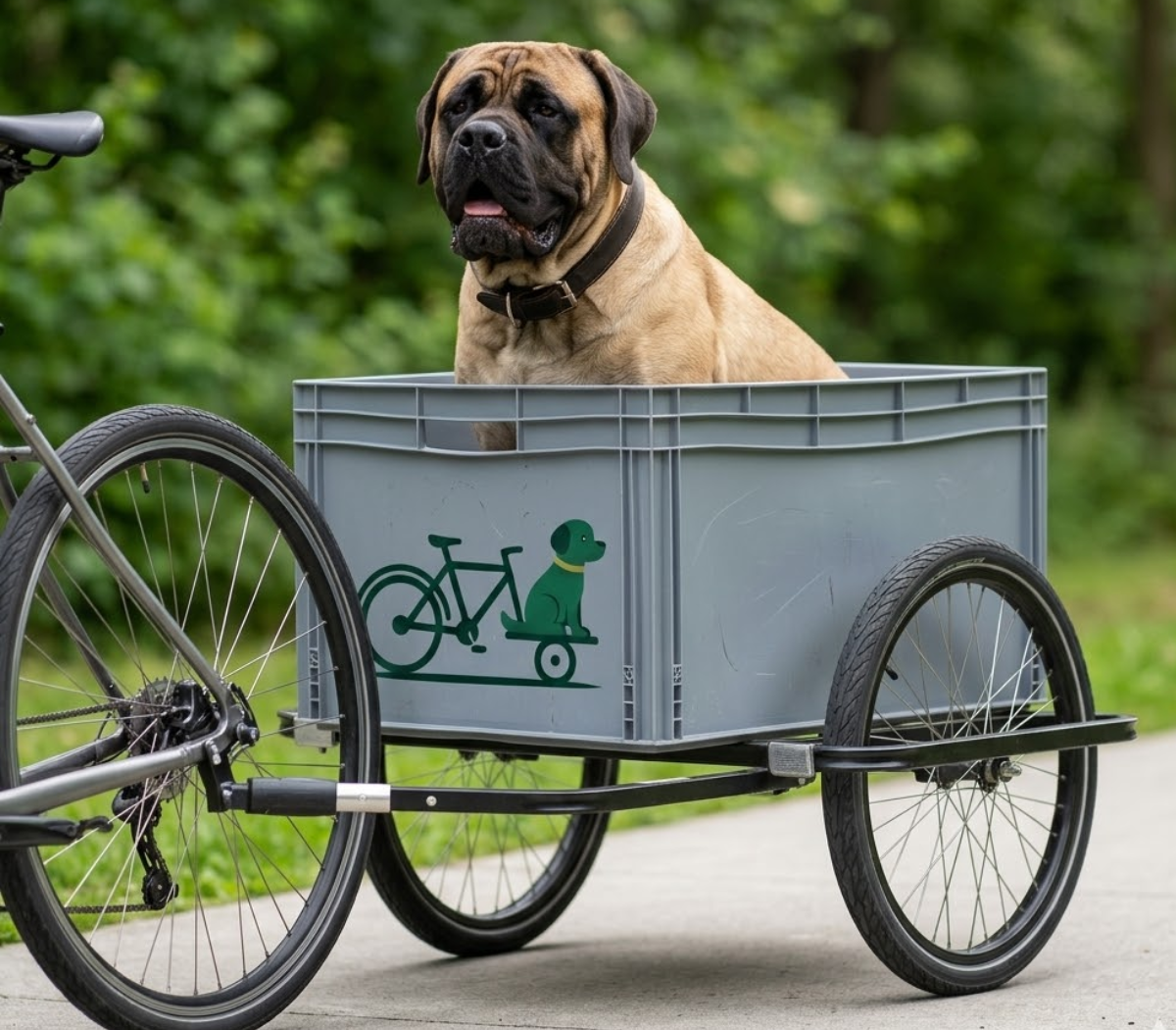 Remorque vélo pour chien 70kg caisse plastique